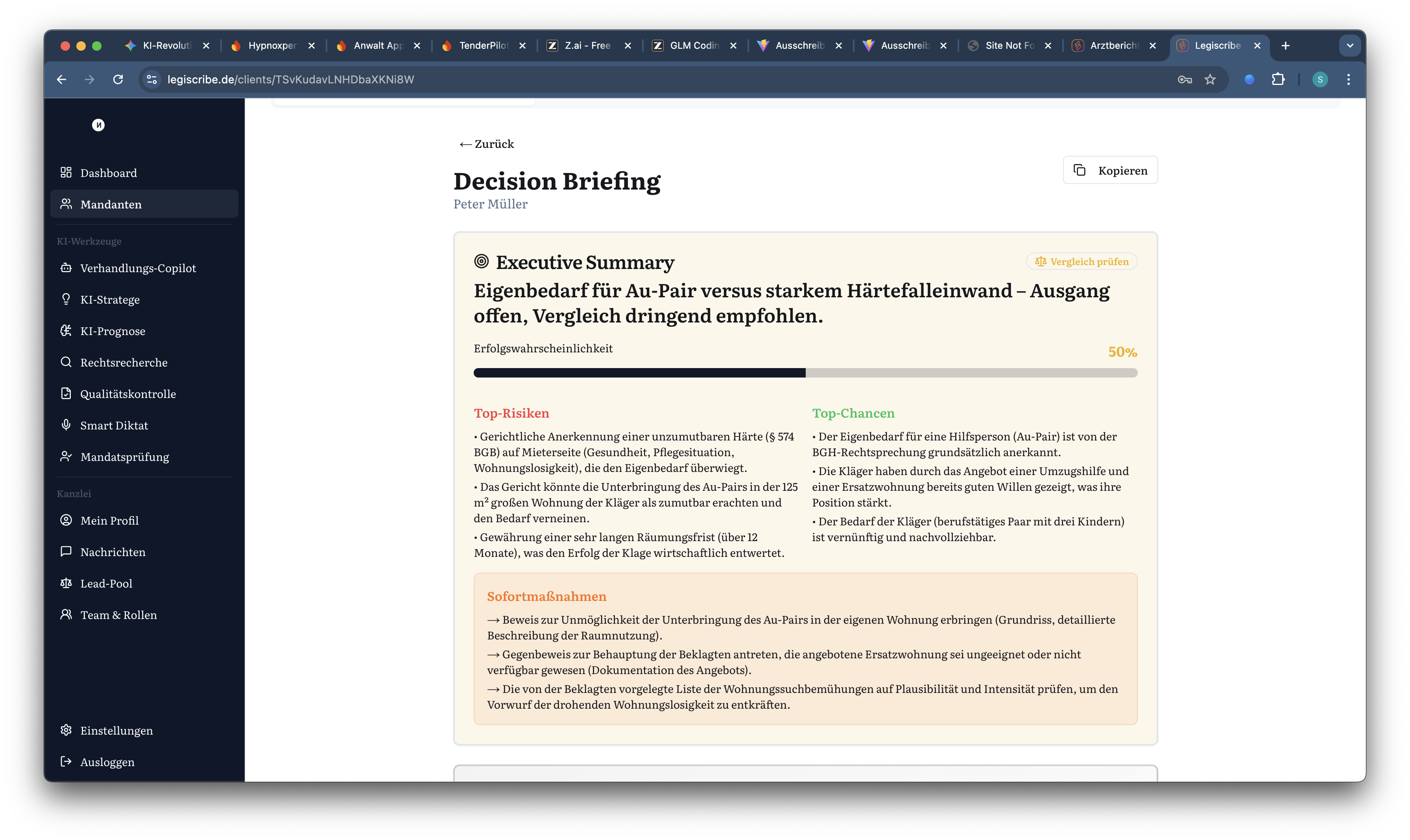 Legiscribe | KI-Anwaltssoftware: 35+ Werkzeuge für Ihre Kanzlei